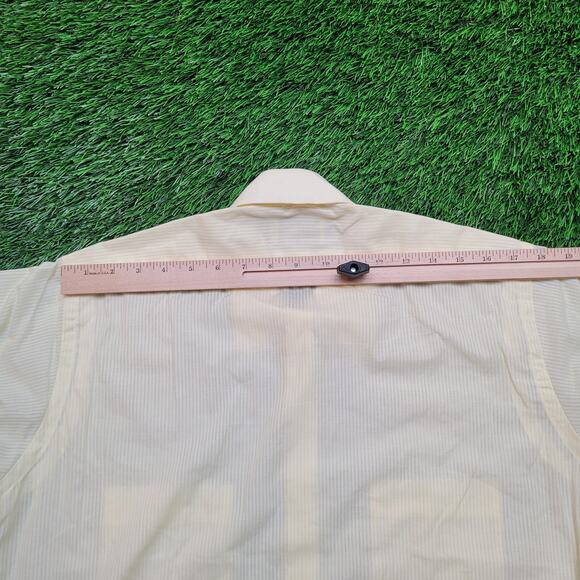 Vintage 80s Arrow Pastel Stripe Short Sleeve Button Up Shirt Mens Medium 15.5 - Picture 9 of 10